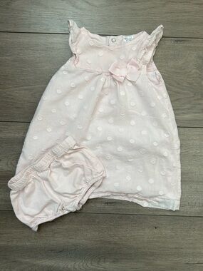 Just One You by Carter's pink polka dot baby dress & bloomers set - Sz: 9m